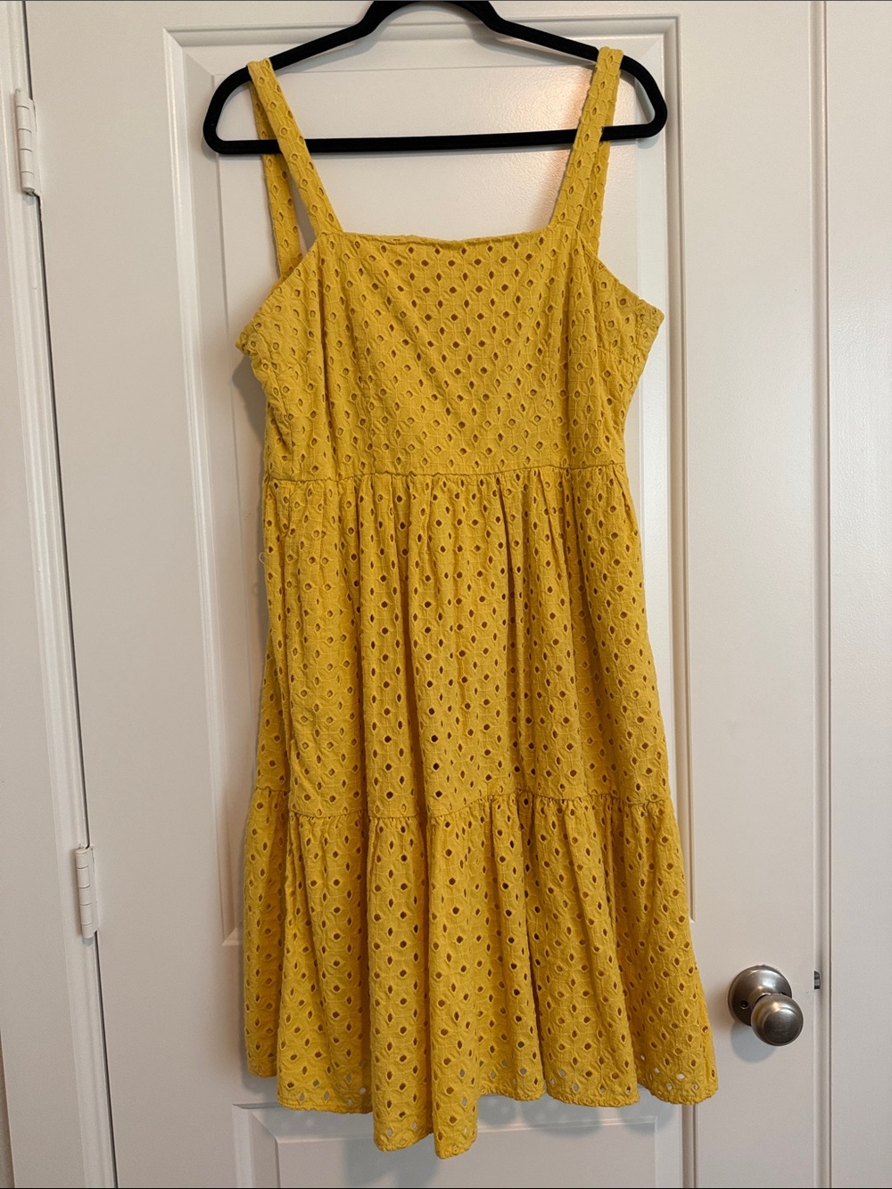 Vince Camuto Yellow Eyelet Mini Dress